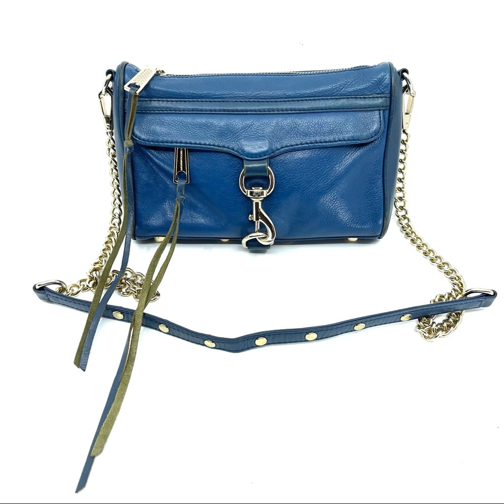 Rebecca Minkoff Mini MAC Chain Strap Crossbody Blu